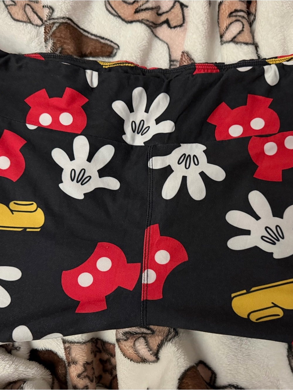 Disney Black Leggings with White Gloves, Red Icons & Yellow Shoes